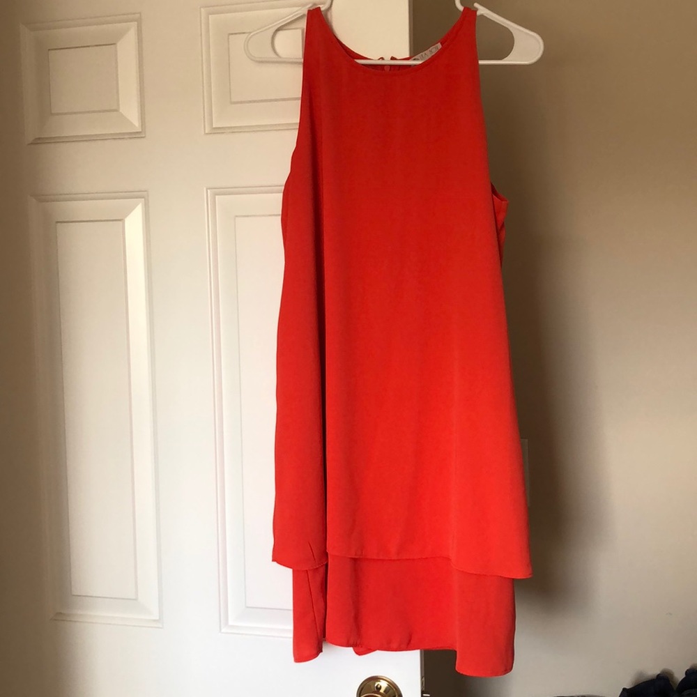 Orange double layer dress